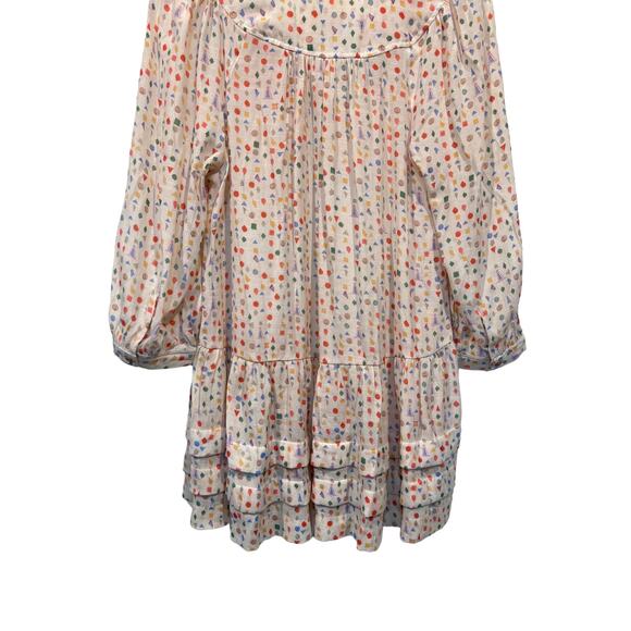 Anthropologie Maeve Top Womens Small Paccia Geometric Print Tunic Blouse Ruffle - Picture 7 of 12